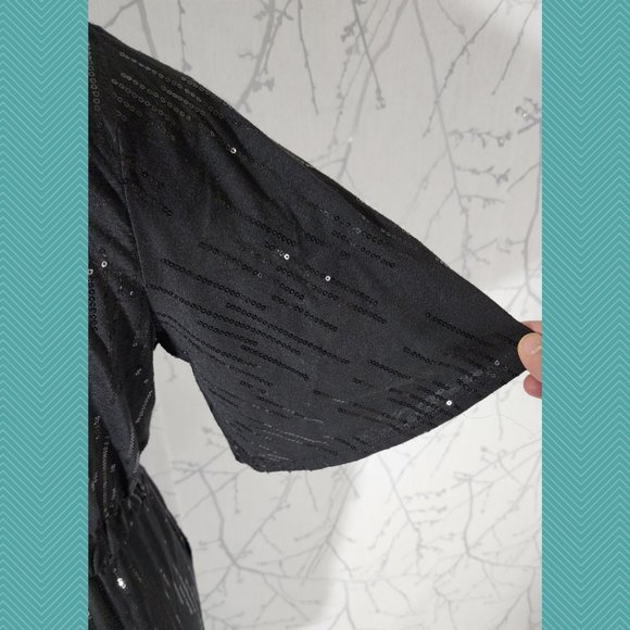 Staring at Stars Black Sequined Jersey Knit Dress - Picture 3 of 7